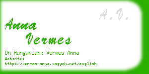 anna vermes business card